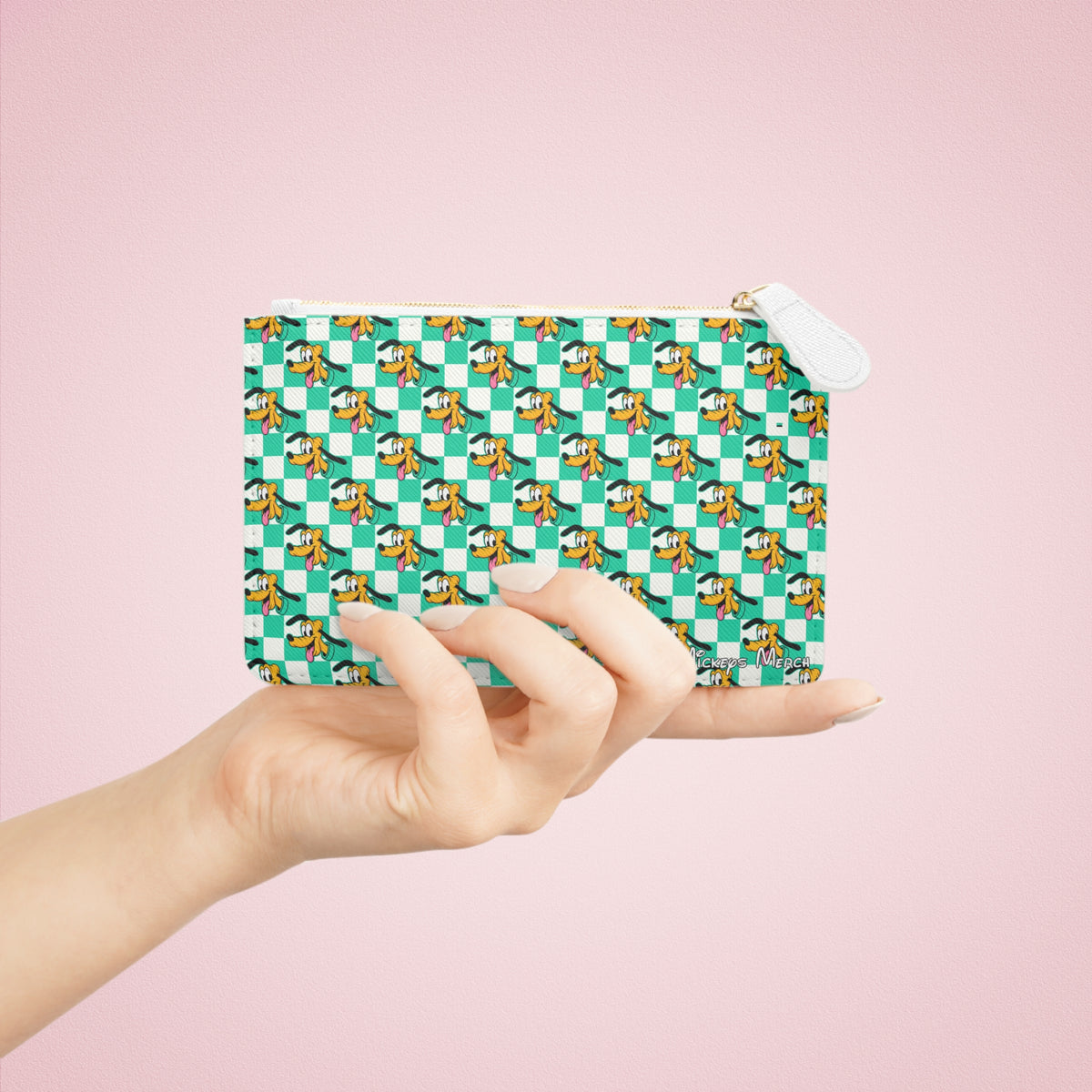 Teal Checkerboard Pluto Mini Clutch