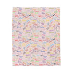 Character Autographs on Pink Velveteen Plush Blanket
