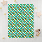 Teal Checkerboard Pluto Happily Ever After Baby Blanket