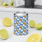 Blue Checkerboard Donald Can Cooler Drink Koozie