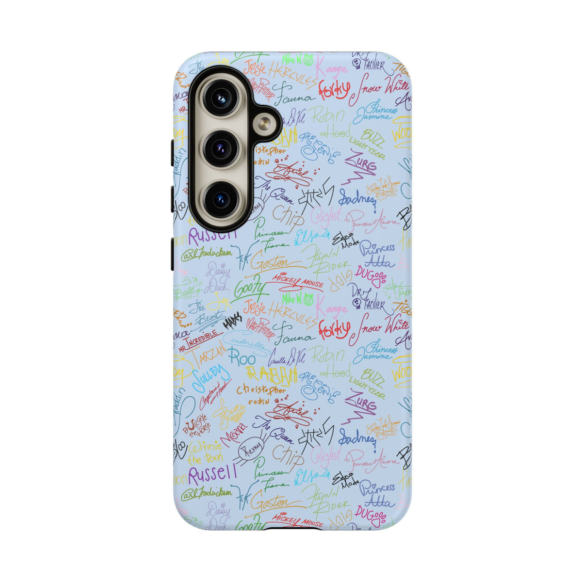 Character Autographs on Blue Resort Ready Cell Phone Tech Case