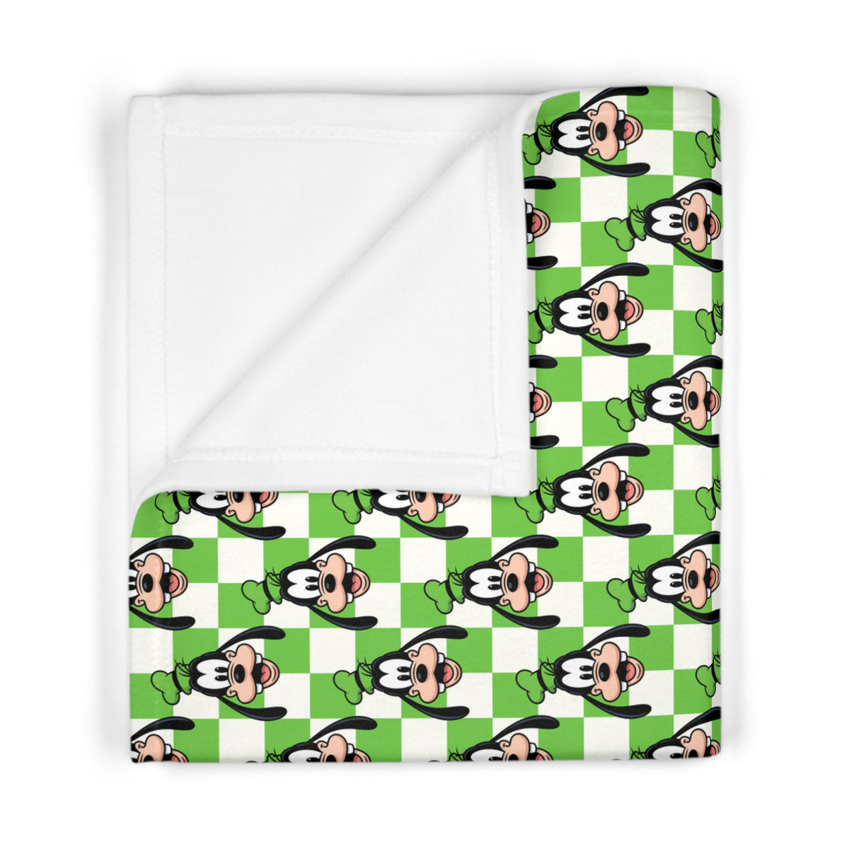 Green Checkerboard Goofy Happily Ever After Baby Blanket
