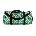 Teal Checkerboard Pluto Travel Duffel Bag