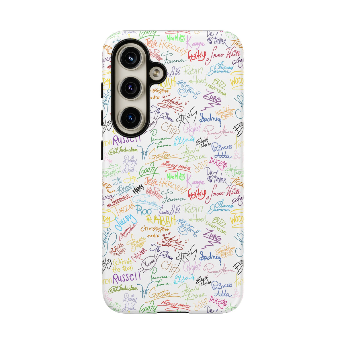 Character Autographs on White Resort Ready Cell Phone Tech Case