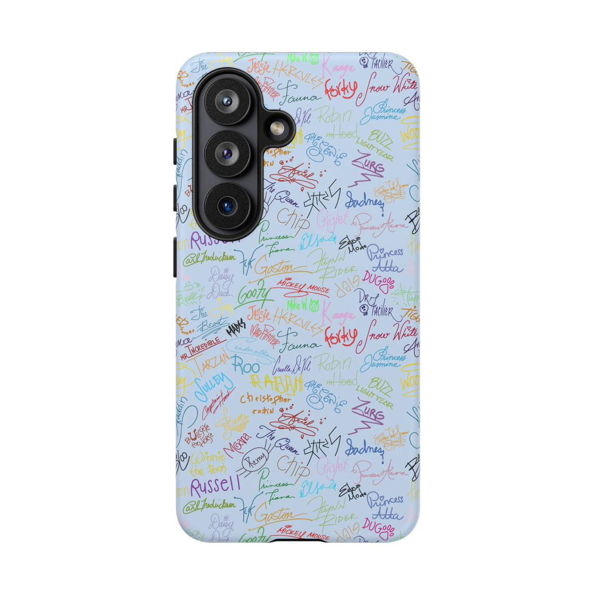 Character Autographs on Blue Resort Ready Cell Phone Tech Case
