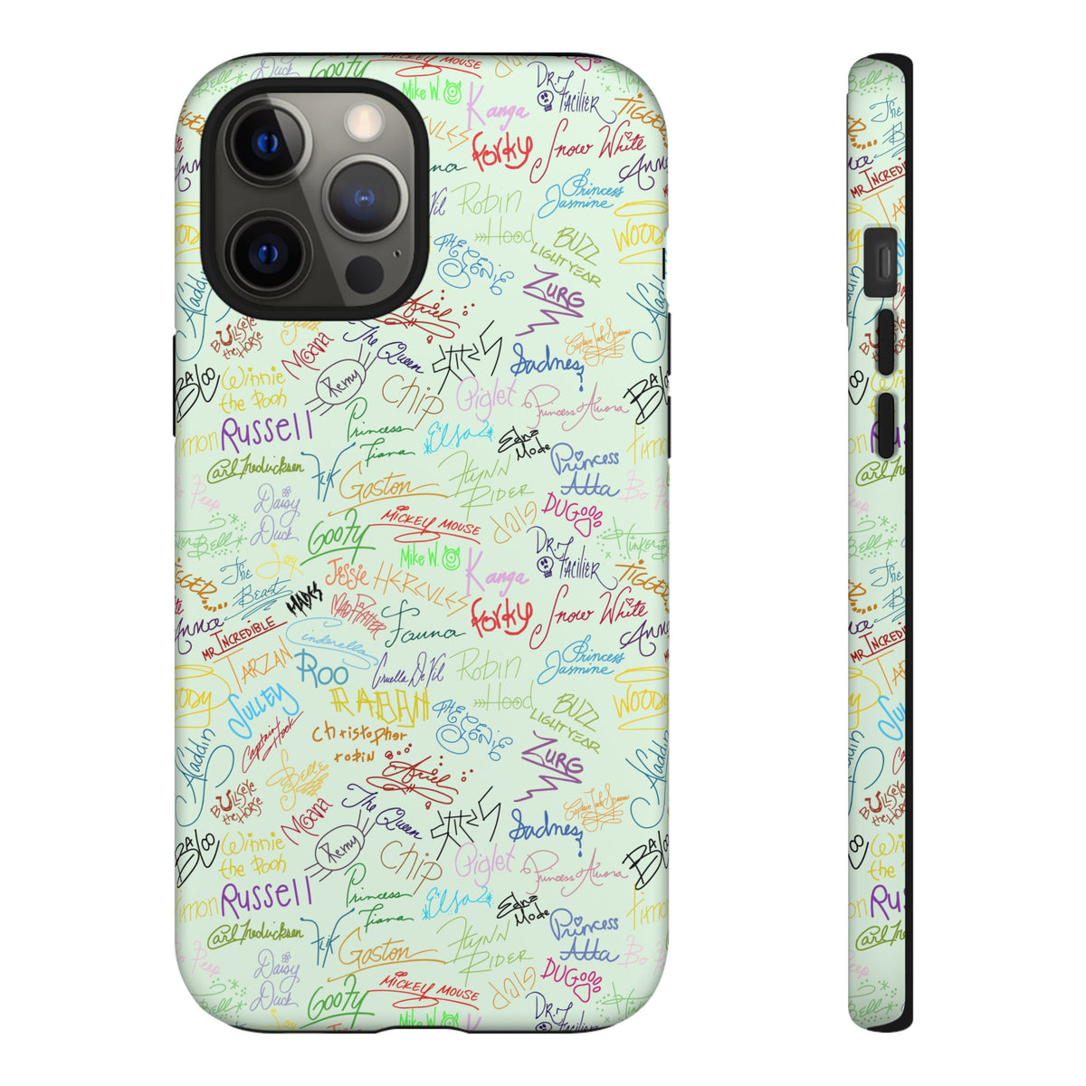 Character Autographs on Green Resort Ready Cell Phone Tech Case