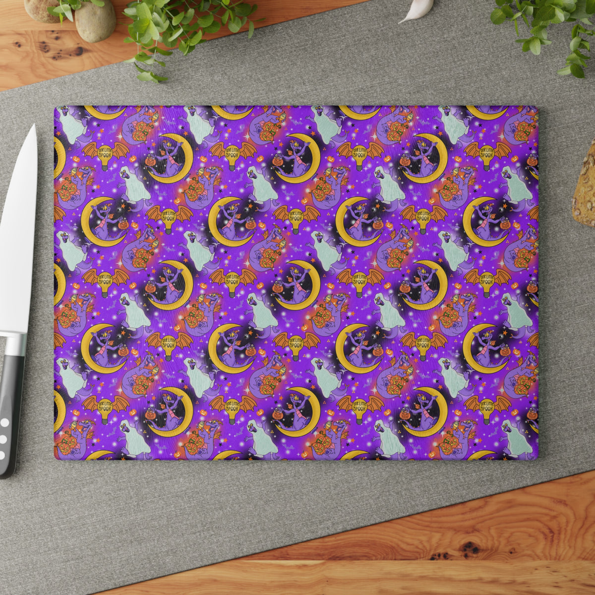 Figment on the Moon Purple Glass Cutting Board