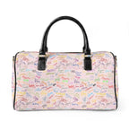 Character Autographs on Pink PU Leather Travel Bag