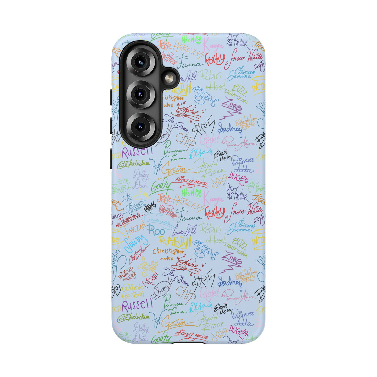 Character Autographs on Blue Resort Ready Cell Phone Tech Case