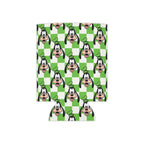Green Checkerboard Goofy Can Cooler Drink Koozie