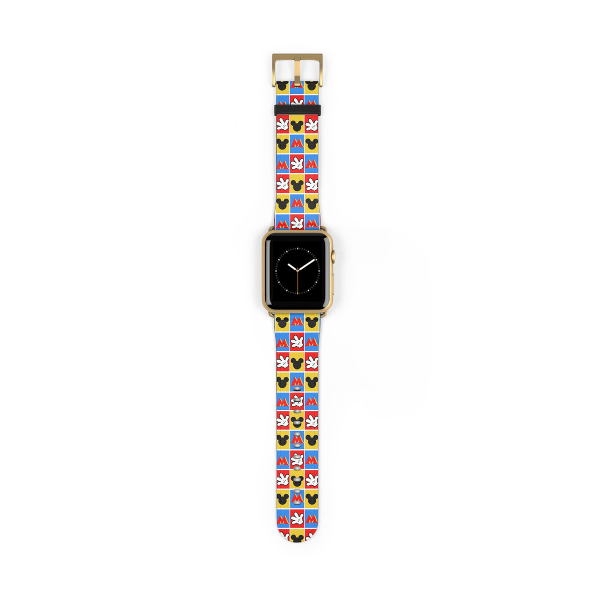 Checkerboard Mickey Hands Whimsical Watch Band - Apple