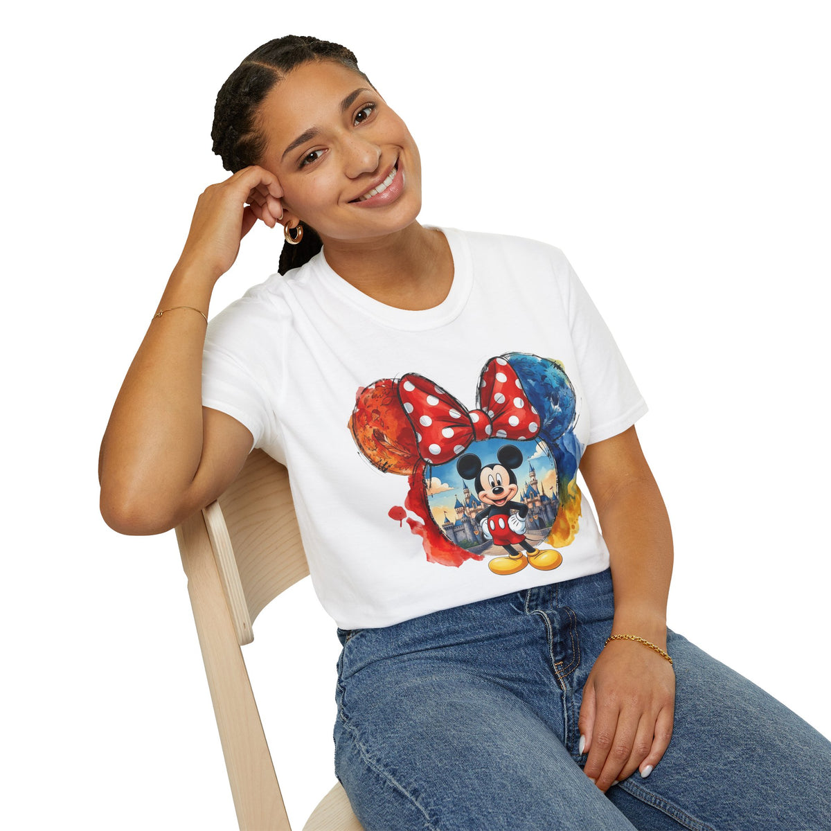 Sensational Six - Mickey's Kingdom of Dreams Watercolor Vignette Unisex Graphic Tee