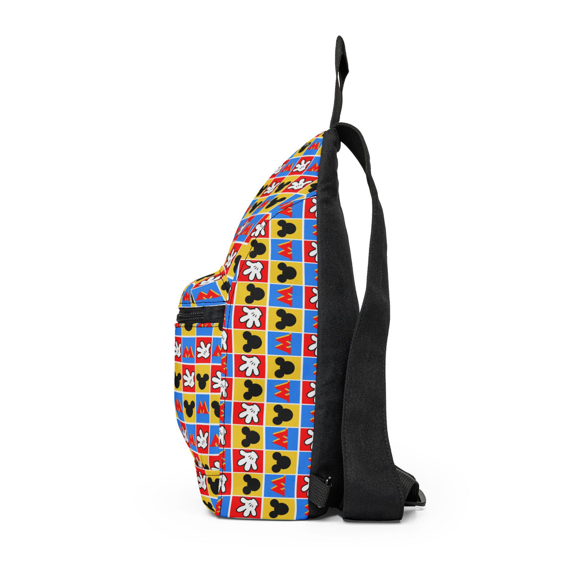 Checkerboard Mickey Hands Crossbody Sling Bag
