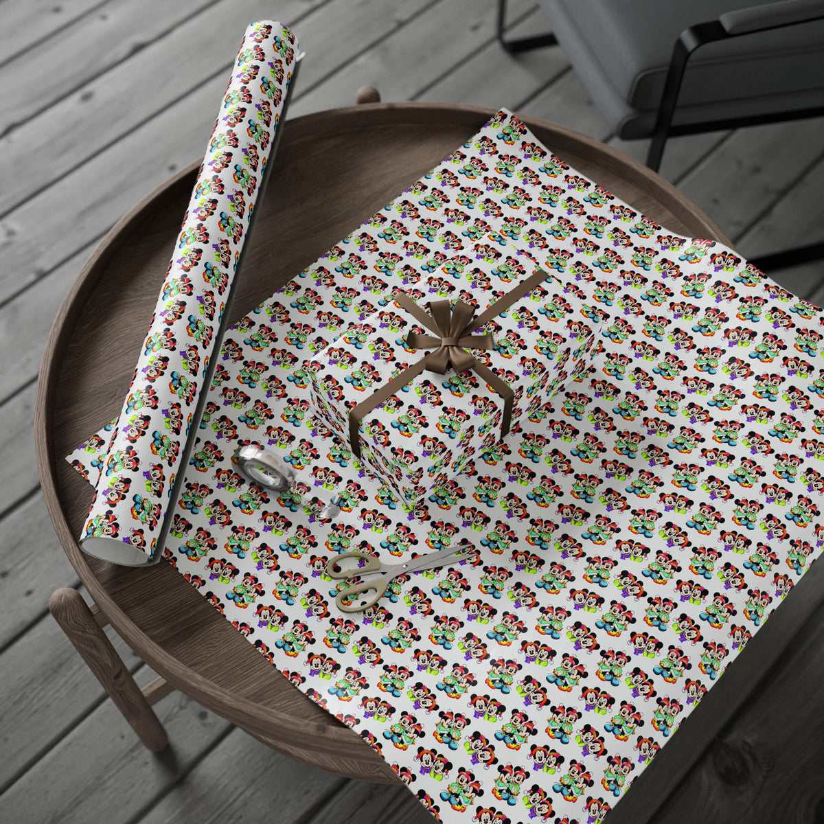 Retro Rainbow Christmas Wrapping Paper Roll