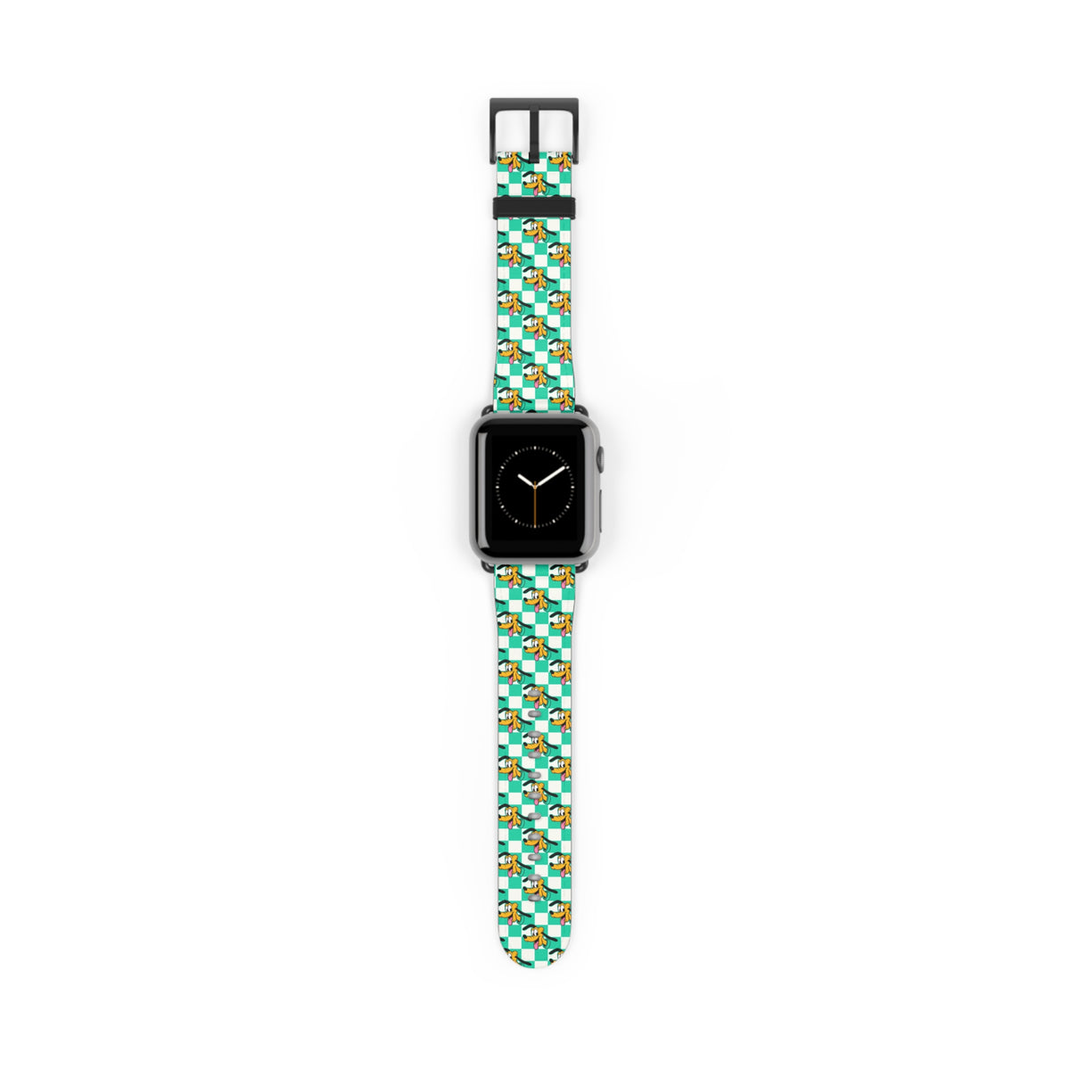 Teal Checkerboard Pluto Whimsical Watch Band - Apple
