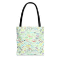 Character Autographs on Green Tote Bag