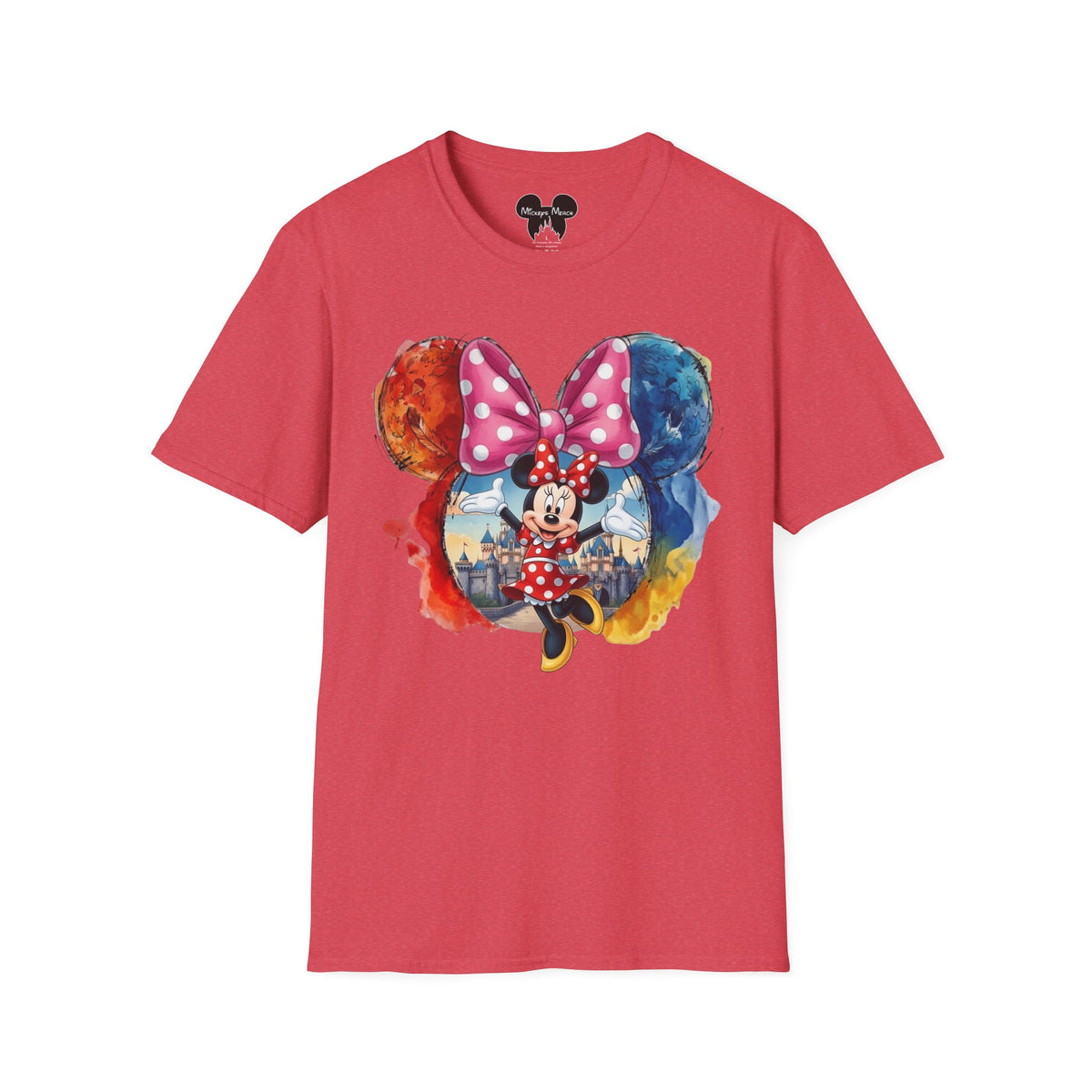 Sensational Six - Minnie's Pink Polka Dot Castle Vignette Unisex Graphic Tee