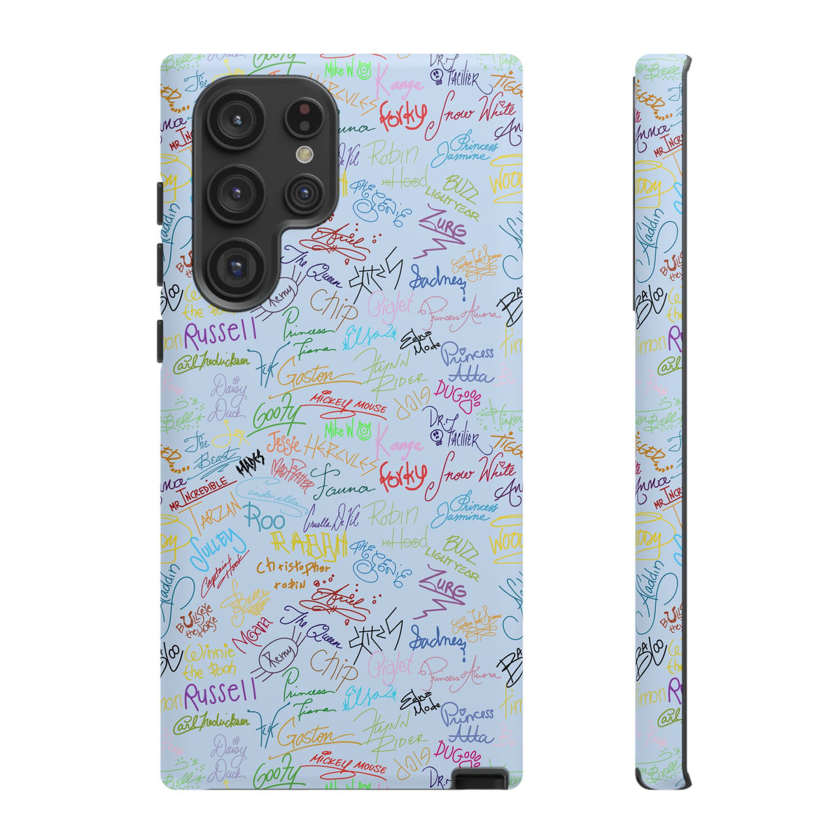 Character Autographs on Blue Resort Ready Cell Phone Tech Case