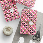 Pink Checkerboard Minnie Wrapping Paper Roll