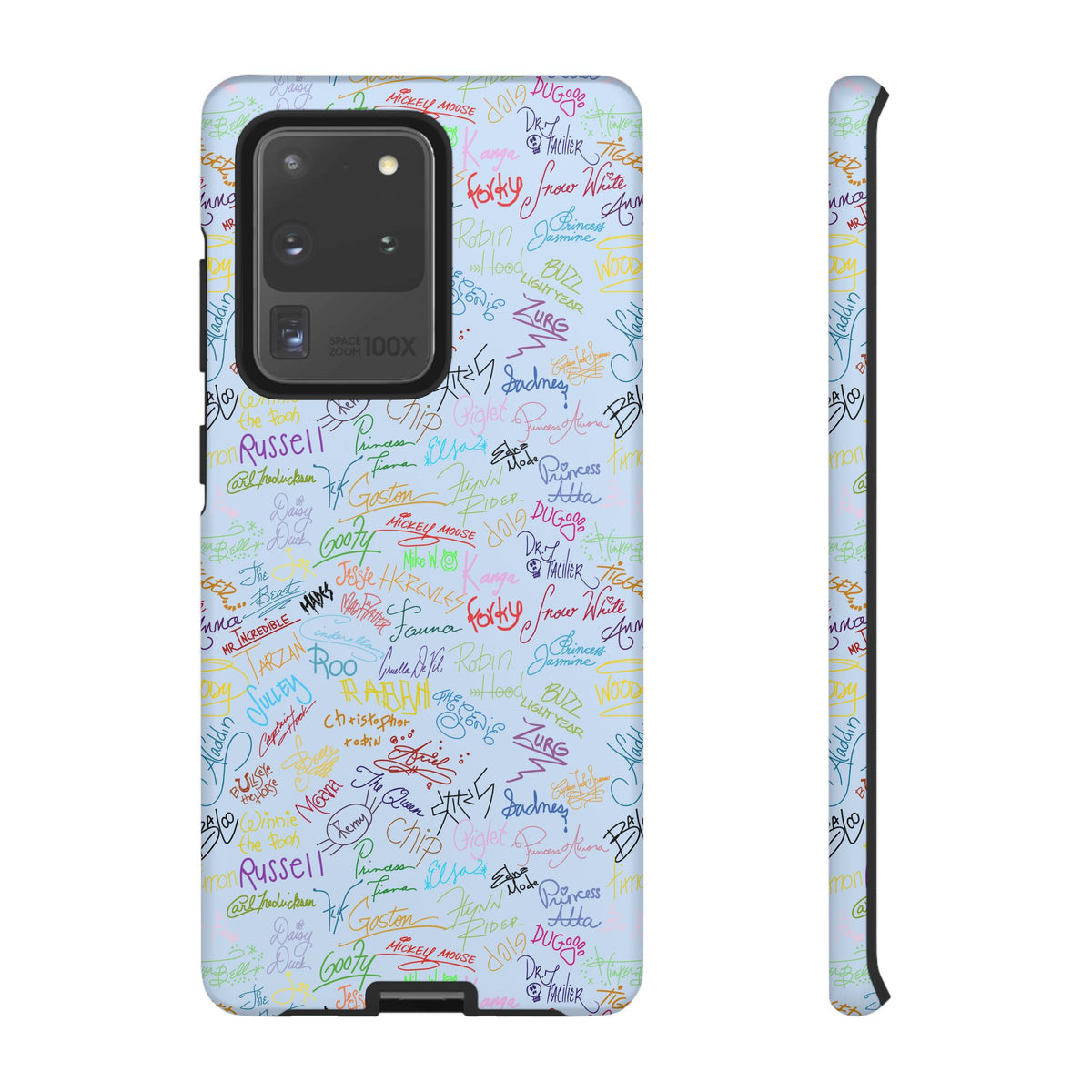 Character Autographs on Blue Resort Ready Cell Phone Tech Case