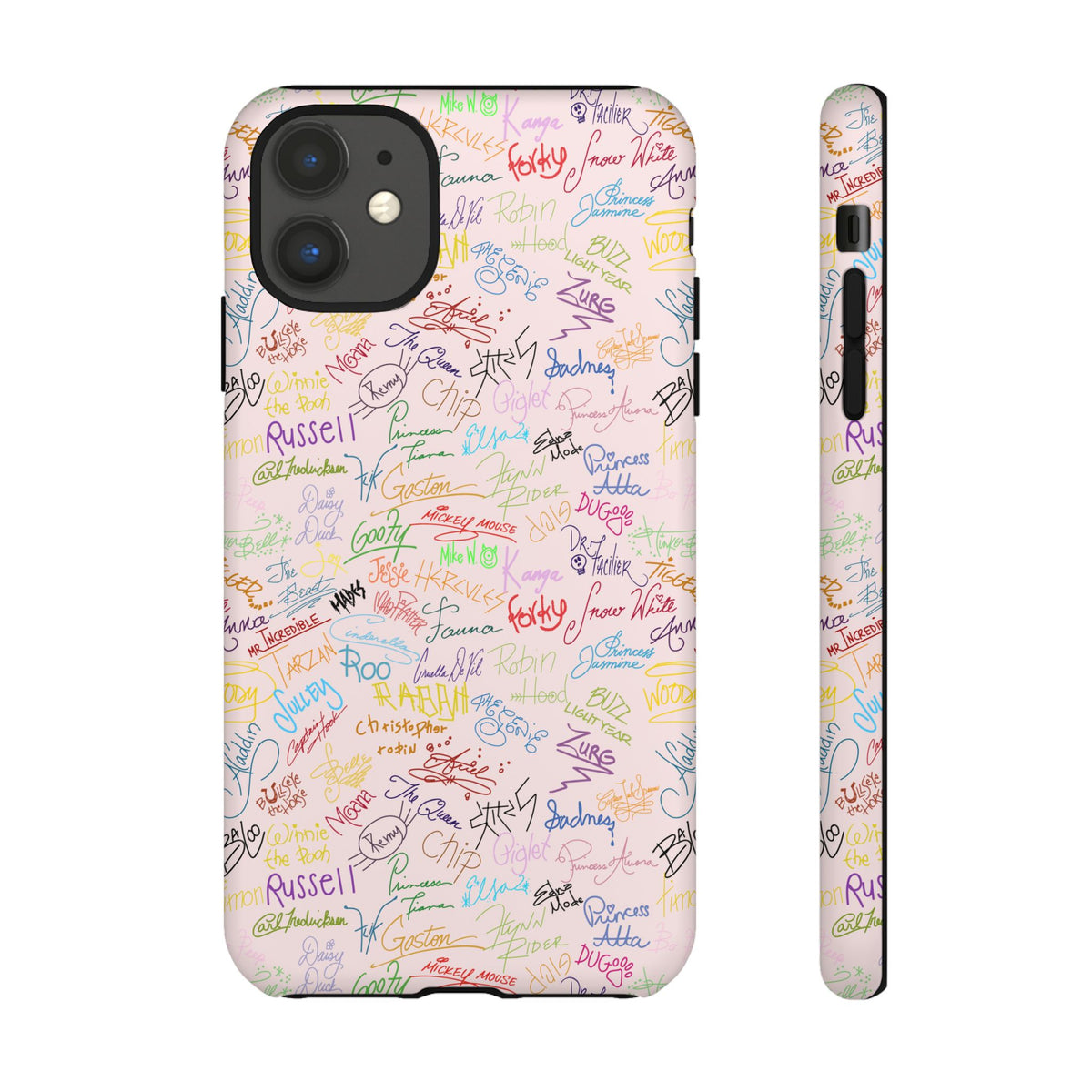 Character Autographs on Pink Resort Ready Cell Phone Tech Case