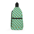 Teal Checkerboard Pluto Crossbody Sling Bag