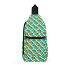 Teal Checkerboard Pluto Crossbody Sling Bag