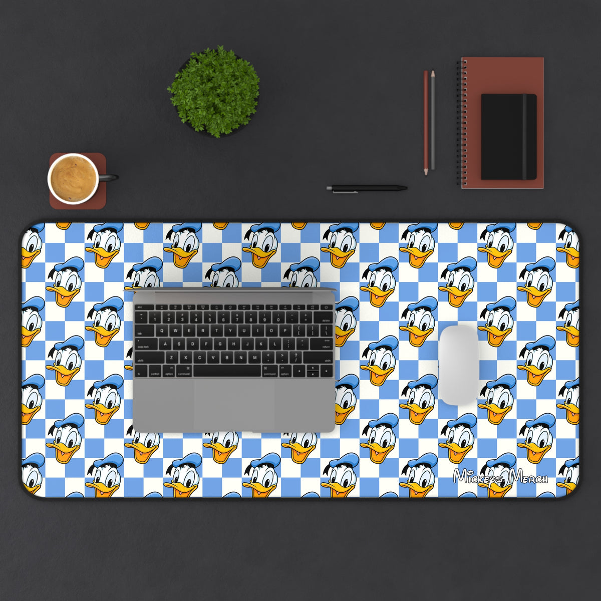 Blue Checkerboard Donald Stateroom Desk Mat