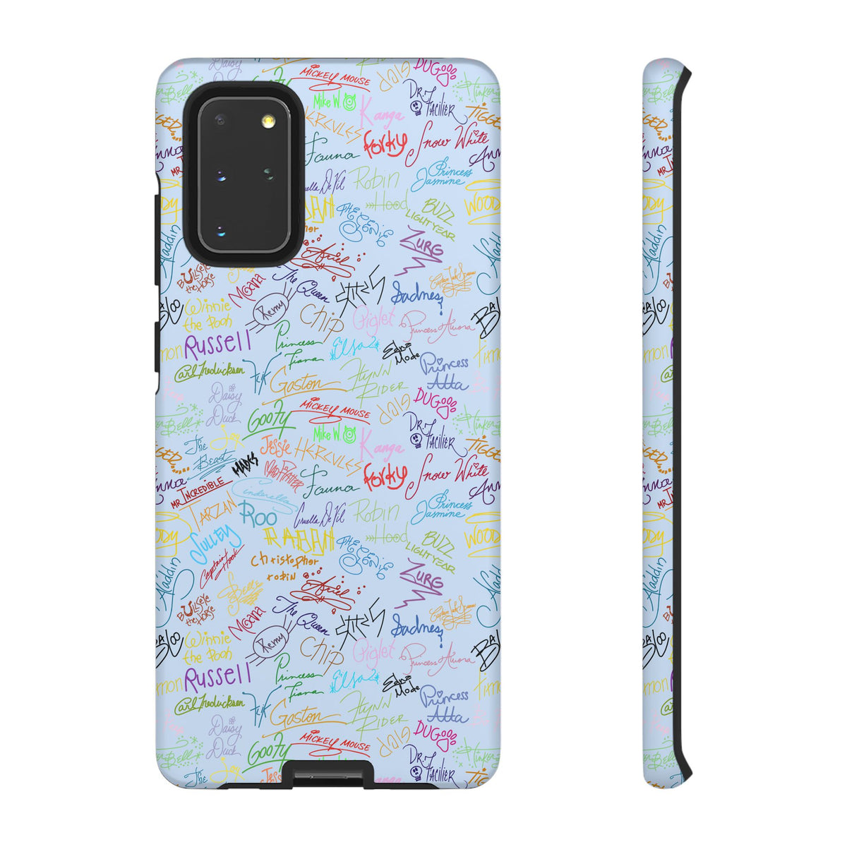 Character Autographs on Blue Resort Ready Cell Phone Tech Case