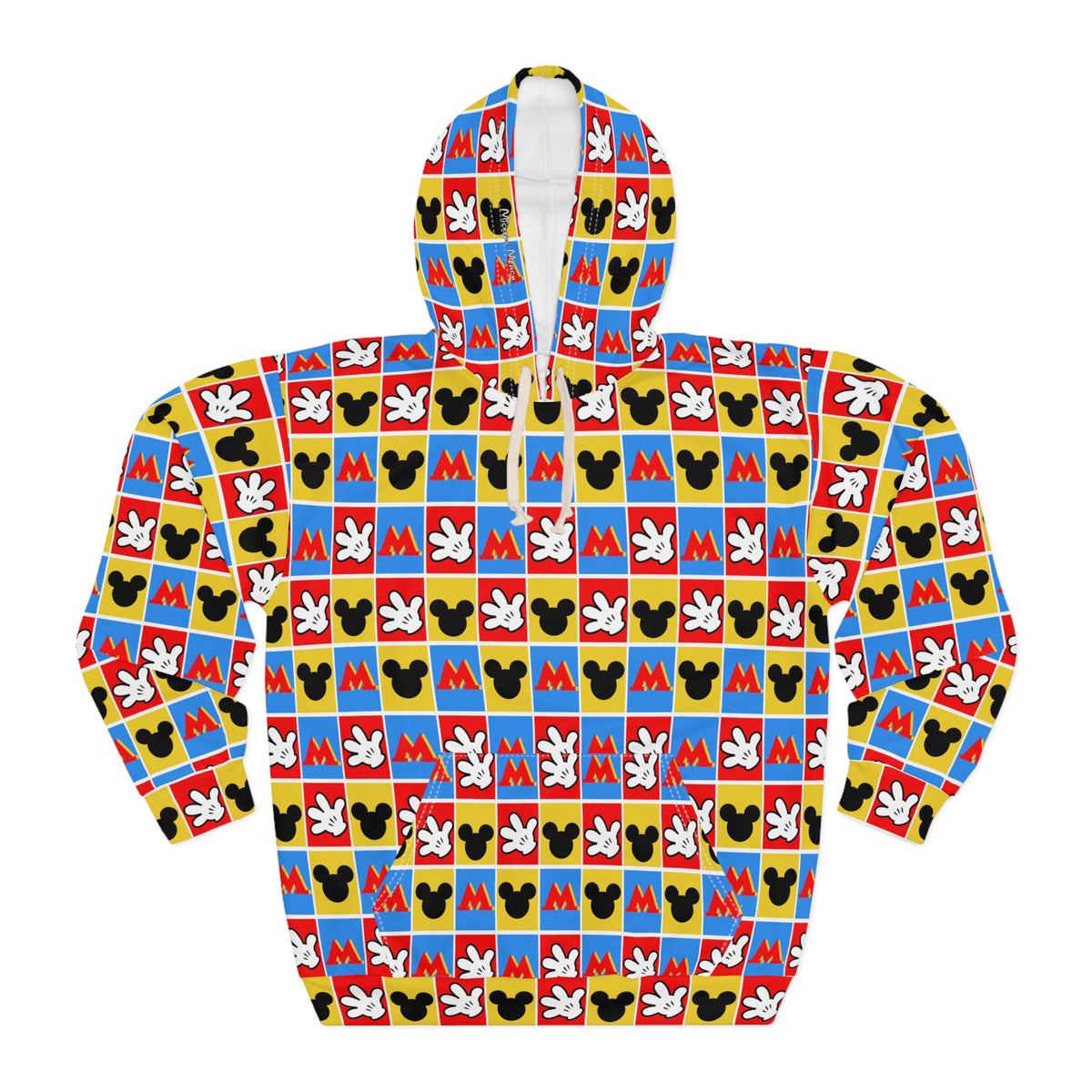 Checkerboard Mickey Hands Hooded Sweatshirt