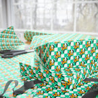 Teal Checkerboard Pluto Wrapping Paper Roll
