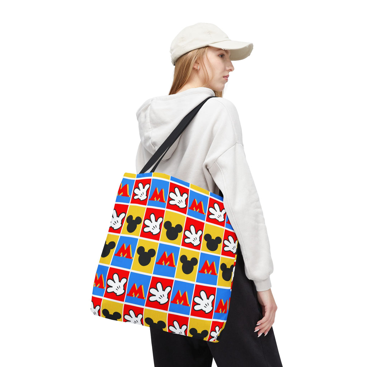 Checkerboard Mickey Hands Tote Bag