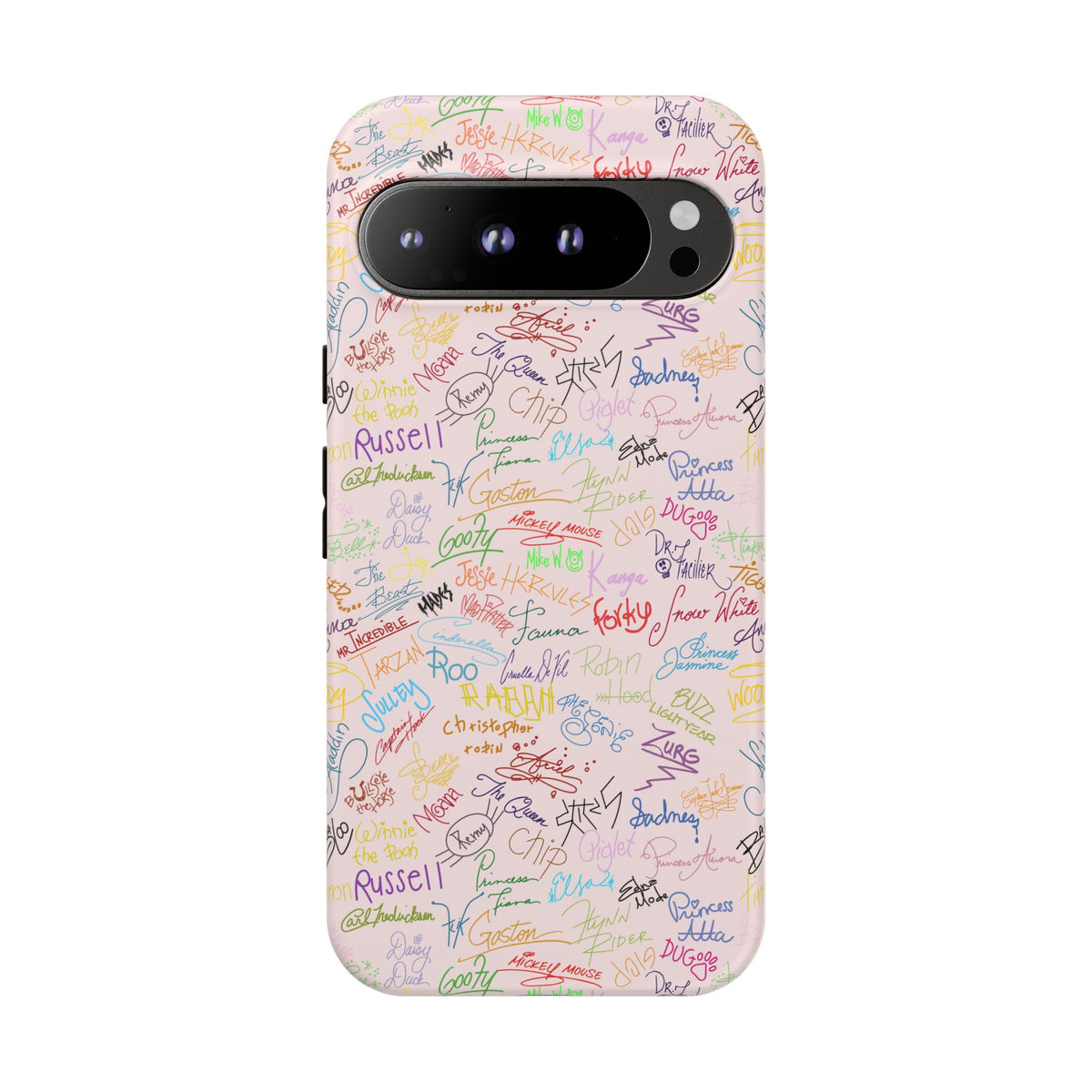 Character Autographs on Pink Resort Ready Cell Phone Tech Case