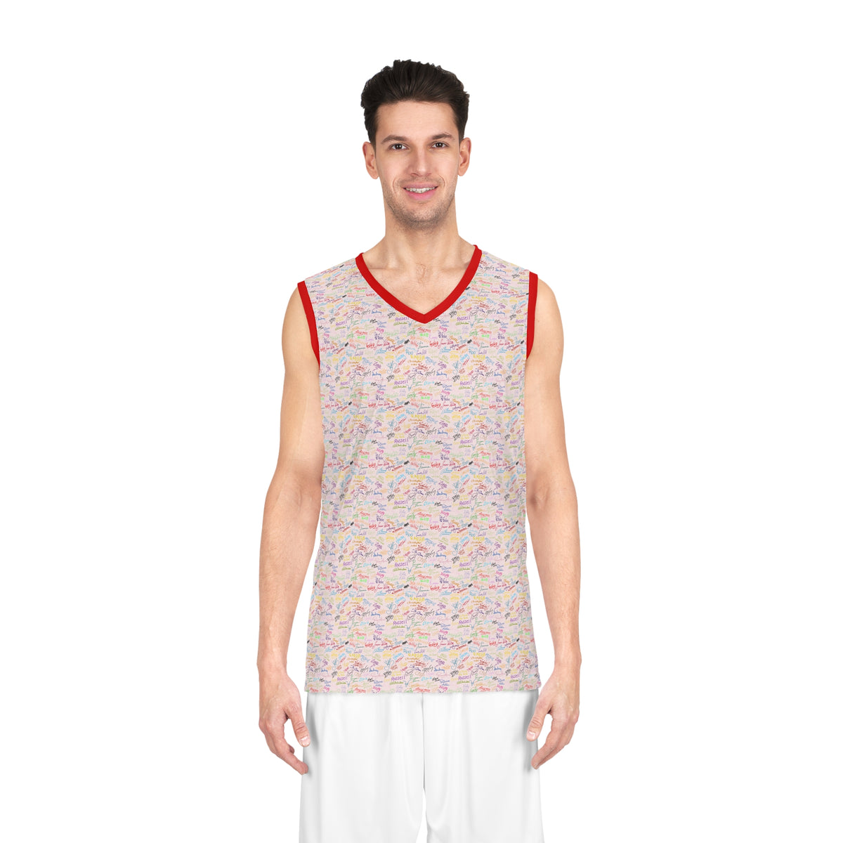 Character Autographs on Pink Park Performance Tank Top