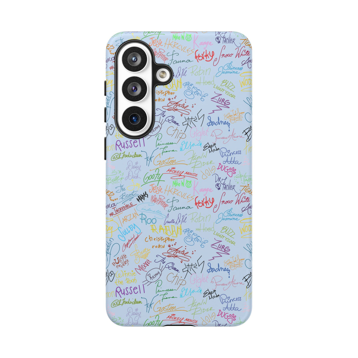 Character Autographs on Blue Resort Ready Cell Phone Tech Case