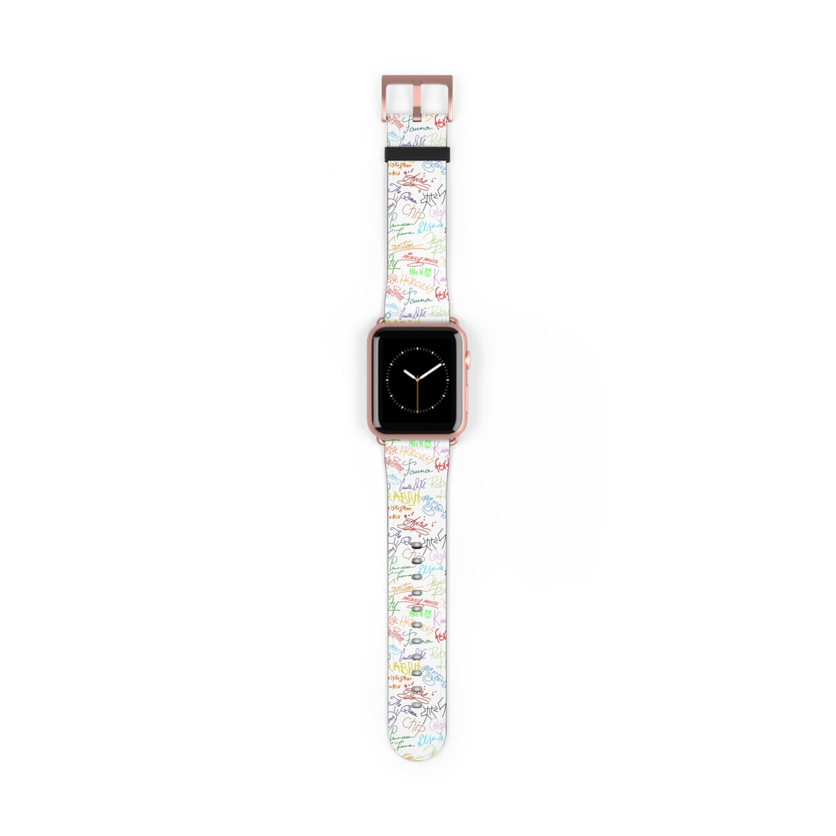 Character Autographs on White Whimsical Watch Band - Apple