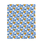 Blue Checkerboard Donald Velveteen Plush Blanket