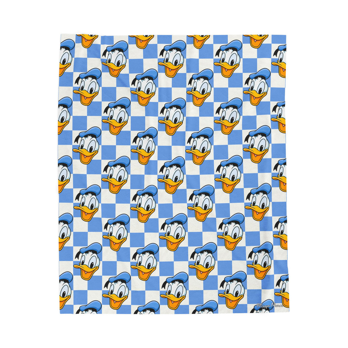Blue Checkerboard Donald Velveteen Plush Blanket