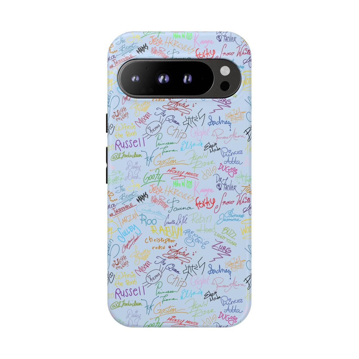 Character Autographs on Blue Resort Ready Cell Phone Tech Case