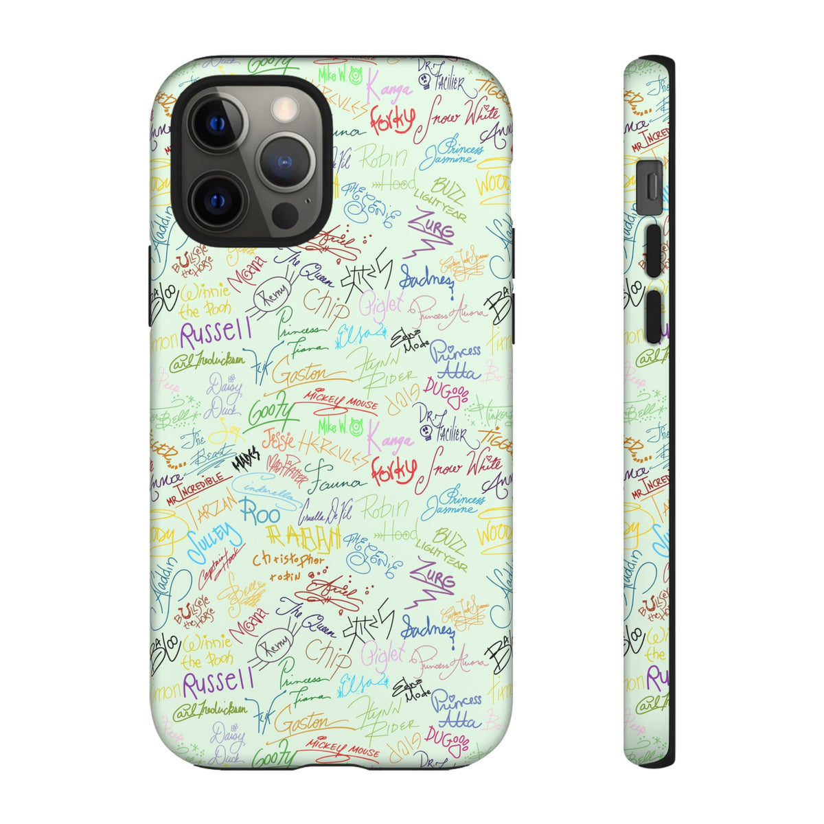 Character Autographs on Green Resort Ready Cell Phone Tech Case