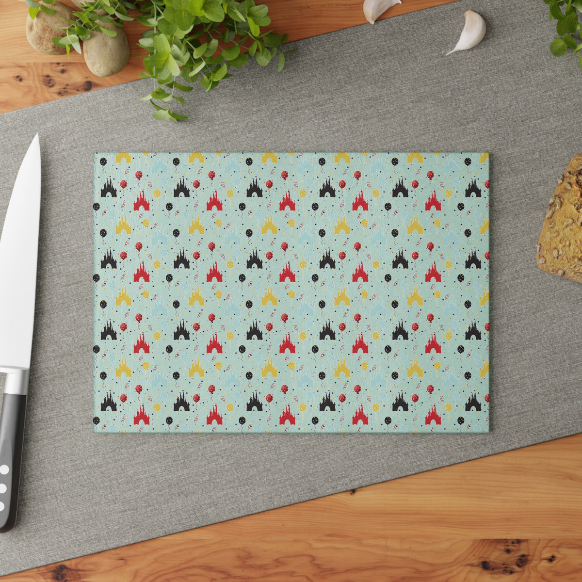 Castle Celebration Glass Cutting Board