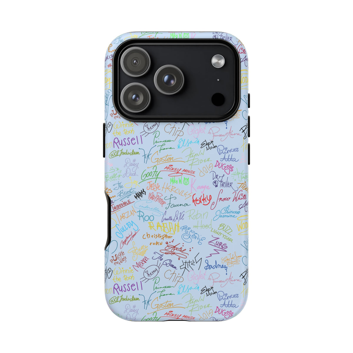 Character Autographs on Blue Resort Ready Cell Phone Tech Case