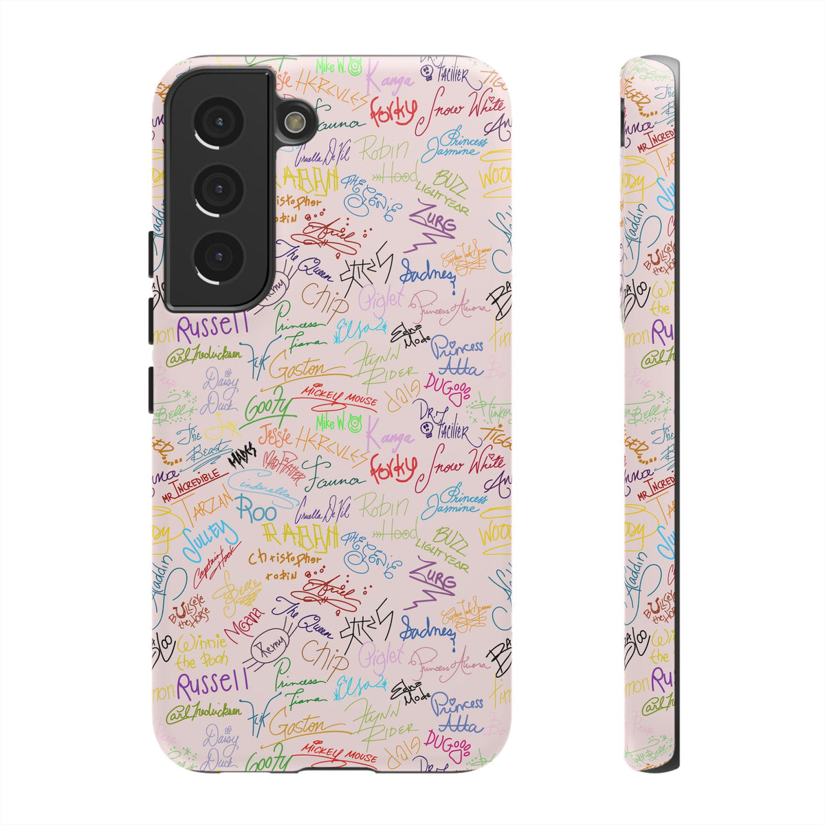 Character Autographs on Pink Resort Ready Cell Phone Tech Case