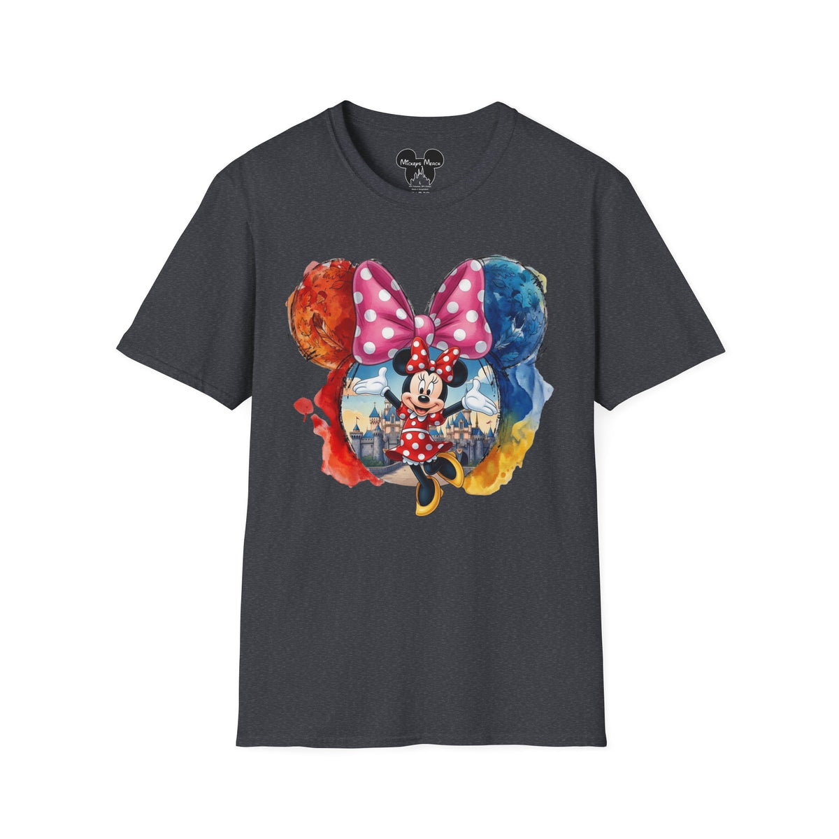Sensational Six - Minnie's Pink Polka Dot Castle Vignette Unisex Graphic Tee