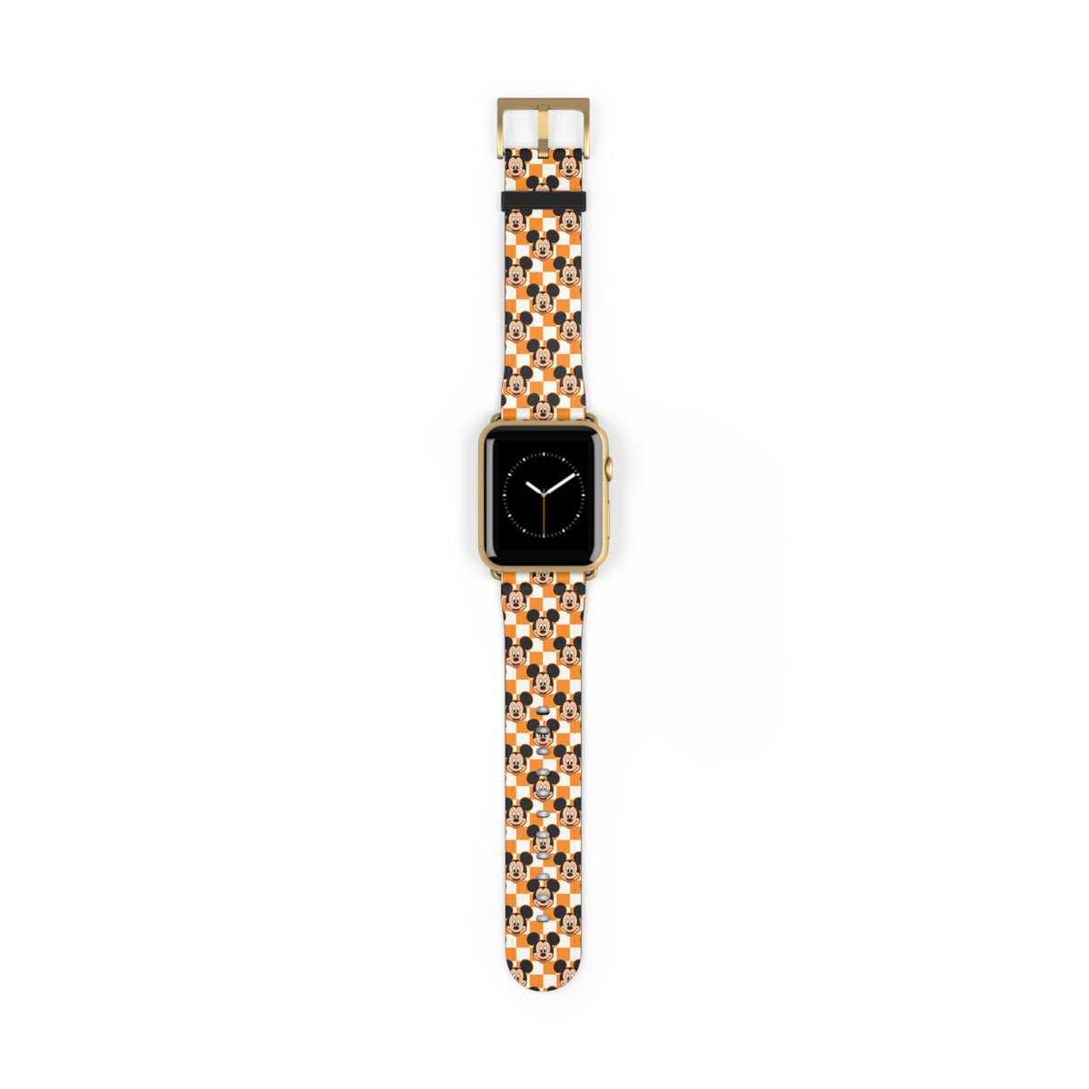 Orange Checkerboard Mickey Whimsical Watch Band - Apple