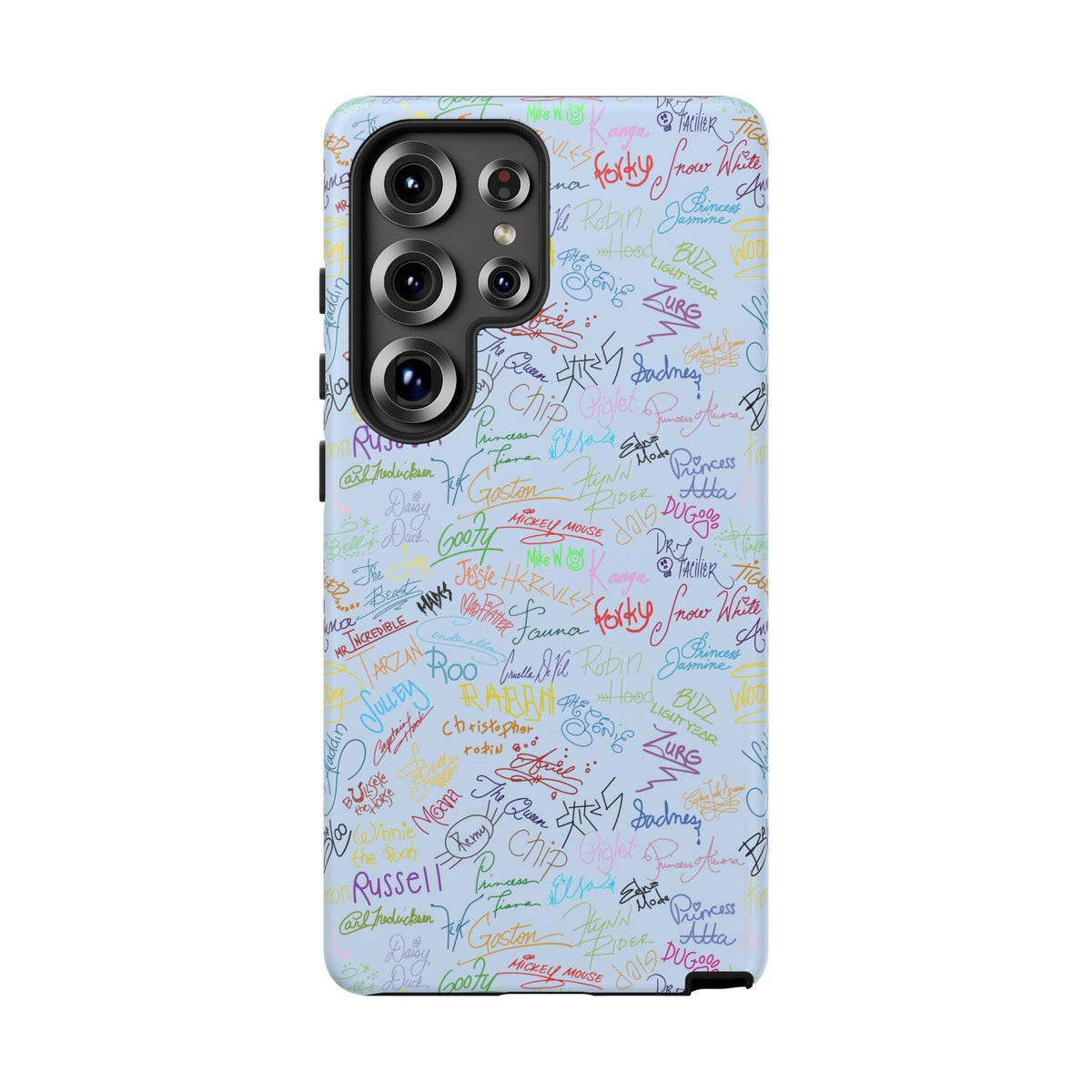 Character Autographs on Blue Resort Ready Cell Phone Tech Case