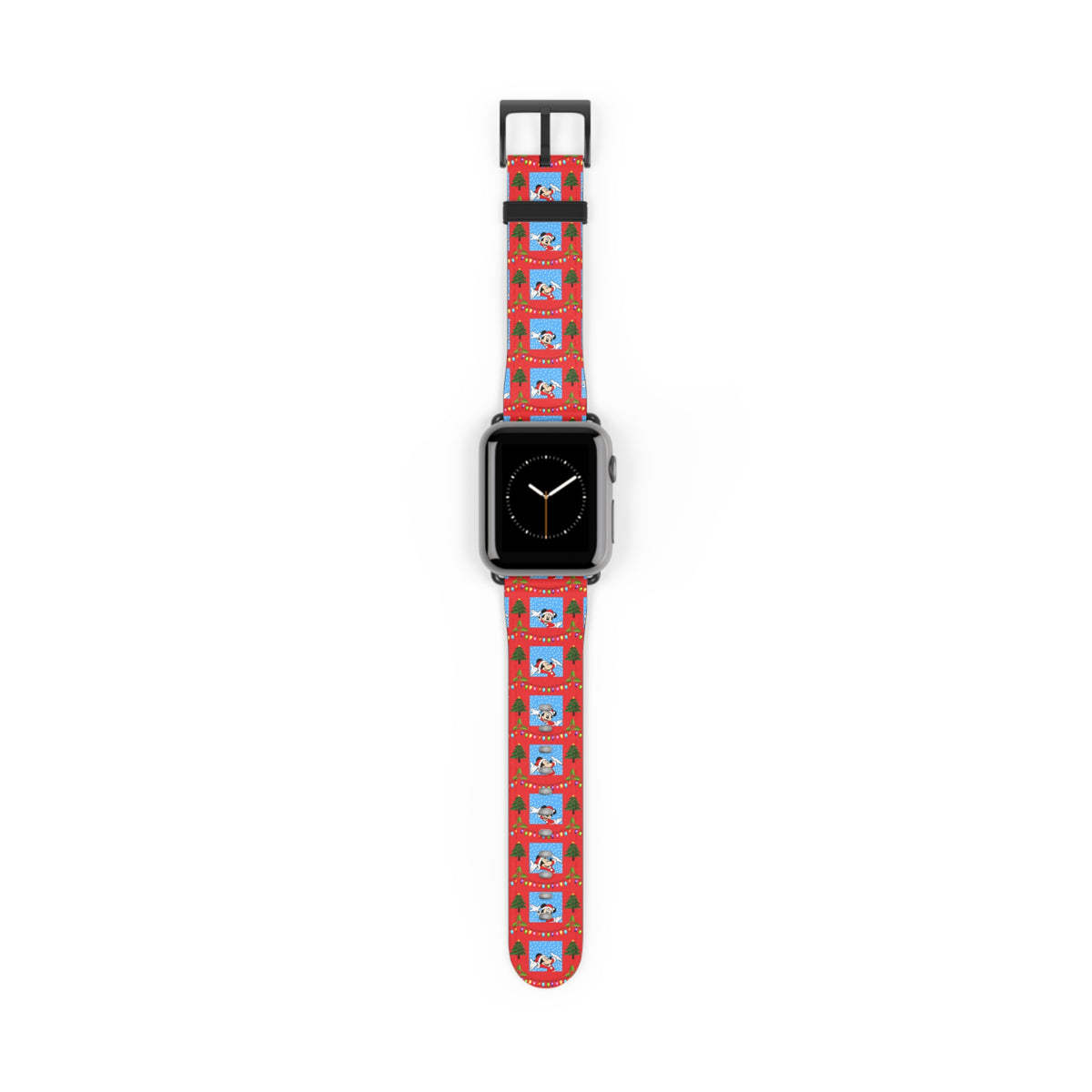 Christmas Snowy Park Holiday Whimsical Watch Band - Apple