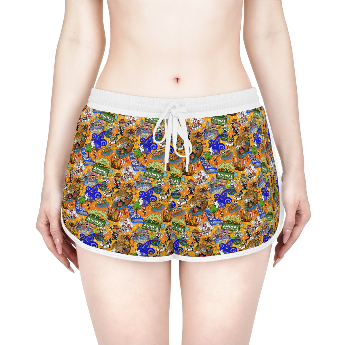 Four Parks Ride Collage Relaxed Dolphin Shorts