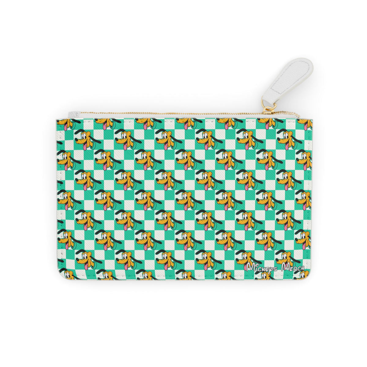 Teal Checkerboard Pluto Mini Clutch