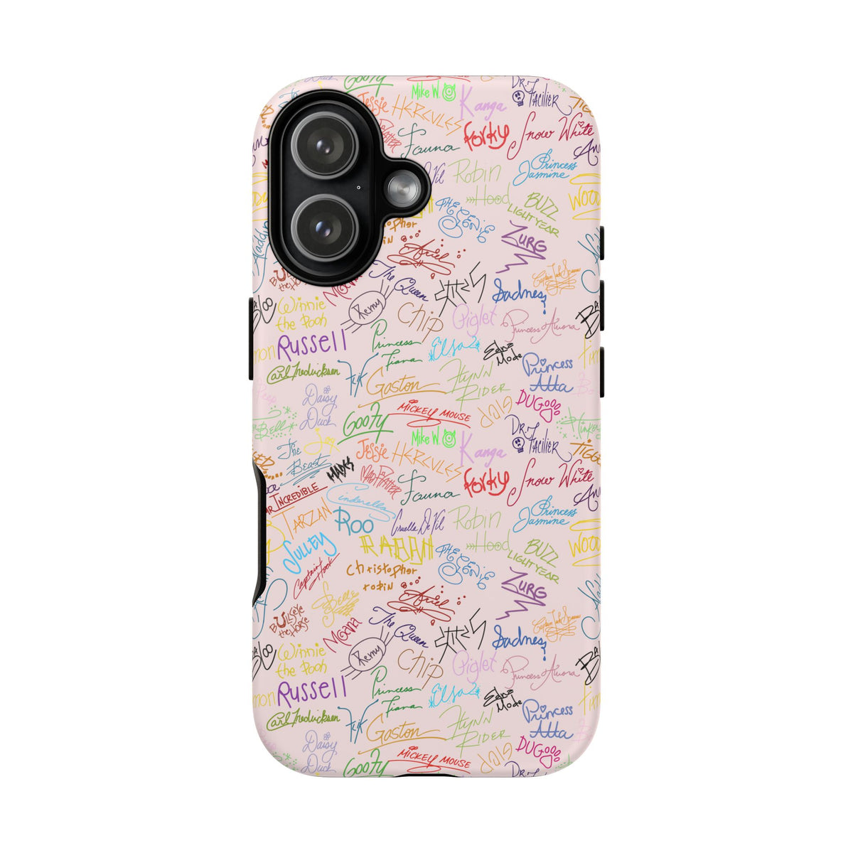 Character Autographs on Pink Resort Ready Cell Phone Tech Case